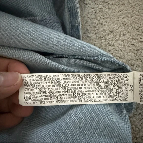 Forever 21 Denim Mini Dress Y2K 90s Style Bustier Cami Blue Jean Bodycon L - Picture 5 of 11